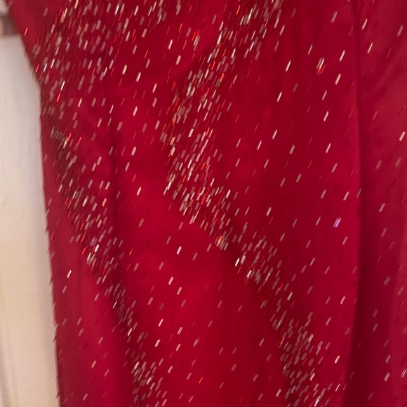 Riva’s Designs Red Beaded formfitting formal dress - Picture 10 of 11